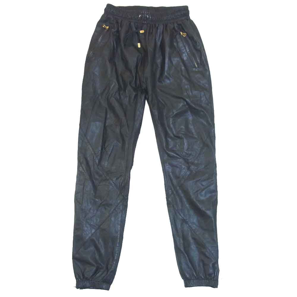 アンノアール USA製 レザー イージー パンツ ブラック系【中古】