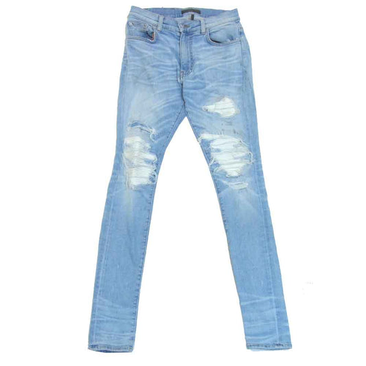 アミリ USED加工 デストロイ 蛇腹 バイカー デニム パンツ インディゴブルー系 20【中古】