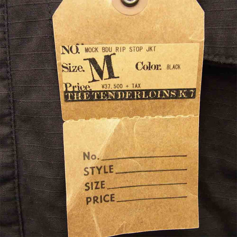 TENDERLOIN テンダーロイン 20SS MOCK BDU RIP STOP JKT モック リップストップ ジャケット ダークネイビー系 M【新古品】【未使用】【中古】