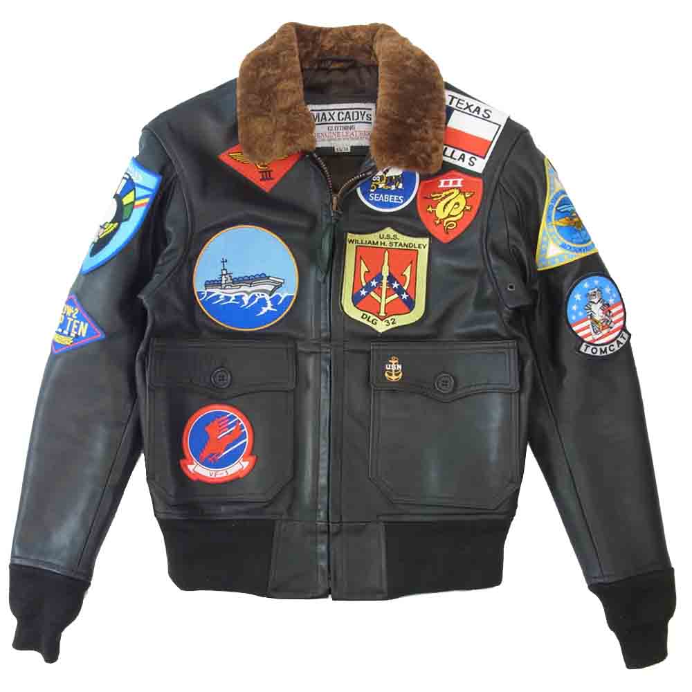マックスケイディ TOP GUN トップガン レザージャケット ブラウン系 XS【美品】【中古】