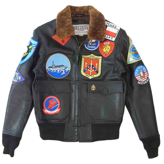 マックスケイディ TOP GUN トップガン レザージャケット ブラウン系 XS【美品】【中古】