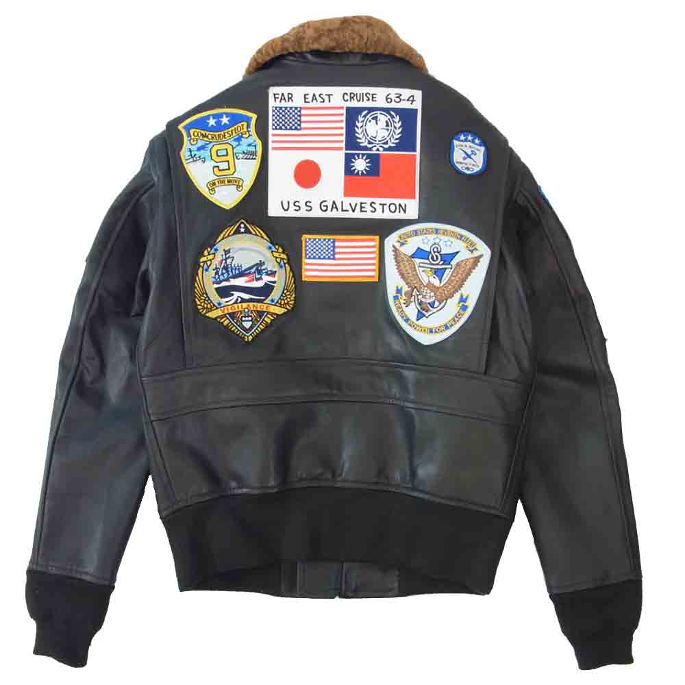 マックスケイディ TOP GUN トップガン レザージャケット ブラウン系 XS