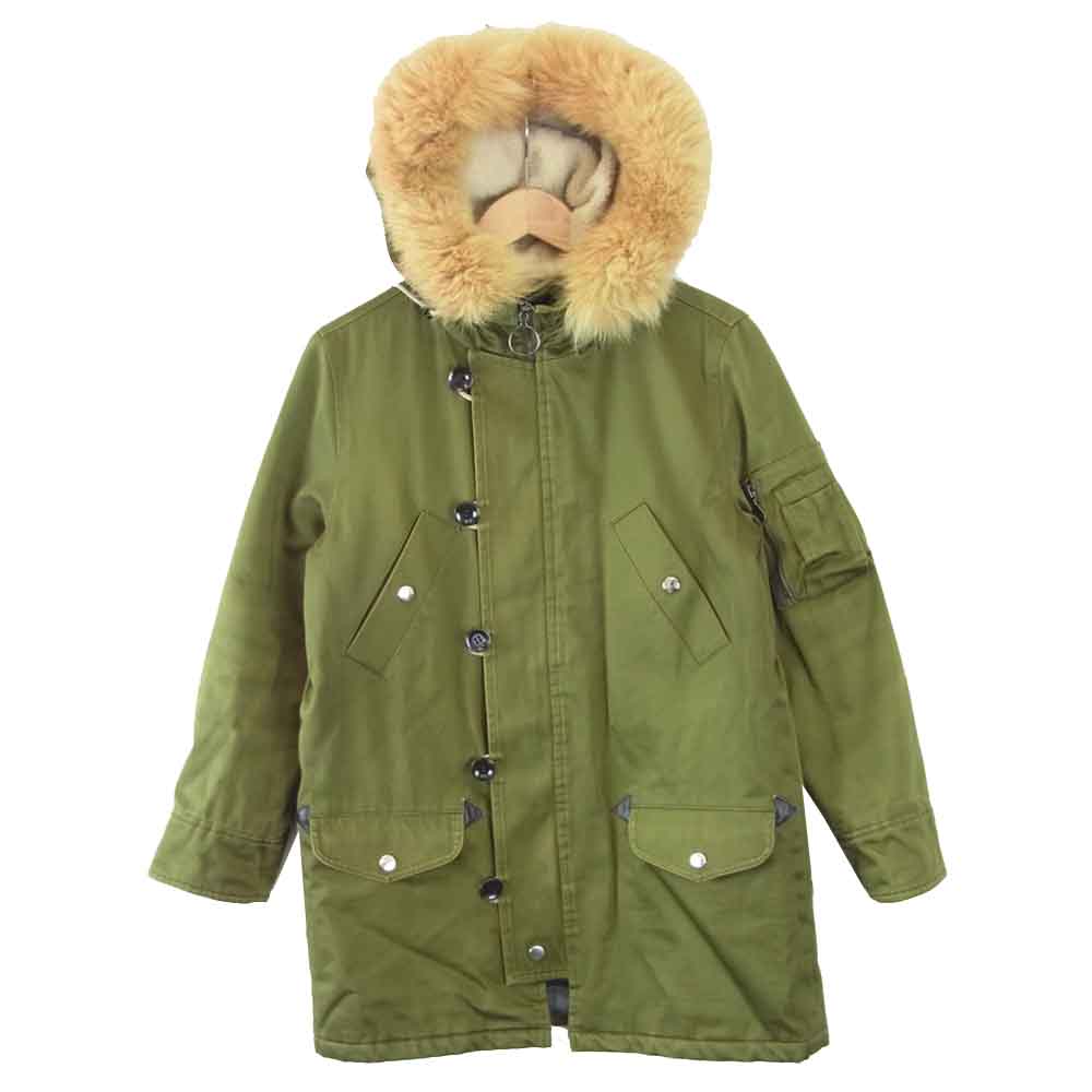 A.P.C. アーペーセー 1AC0031-F02032-12H N-3B エルボーパッチ ミリタリー コート カーキ系 XS【中古】