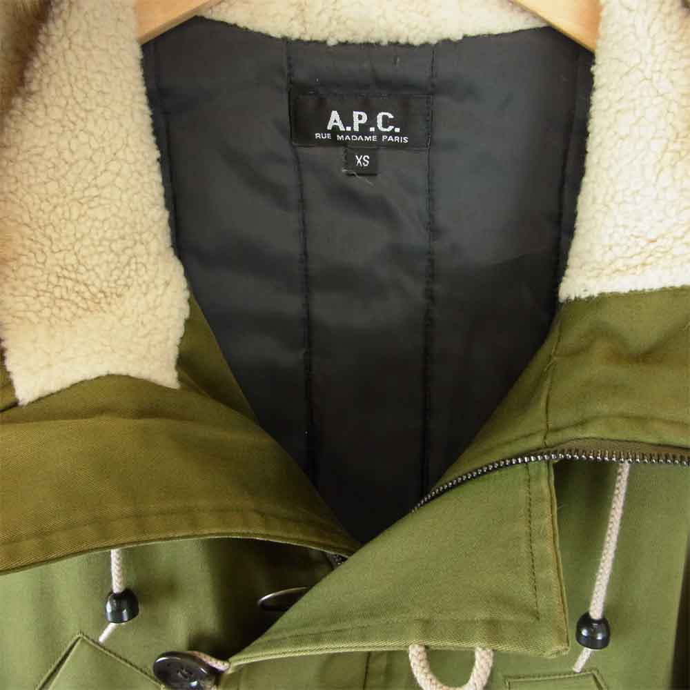 A.P.C. アーペーセー 1AC0031-F02032-12H N-3B エルボーパッチ ミリタリー コート カーキ系 XS【中古】