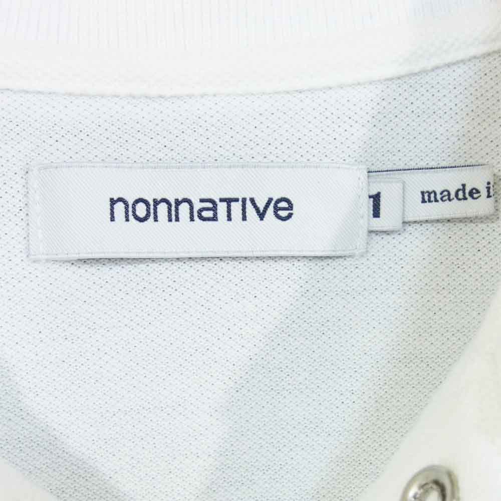 nonnative ノンネイティブ NN-C3505 CLERK POLO LS TEE COTTON PIQUE コットン 長袖 ポロシャツ ホワイト系 1【中古】