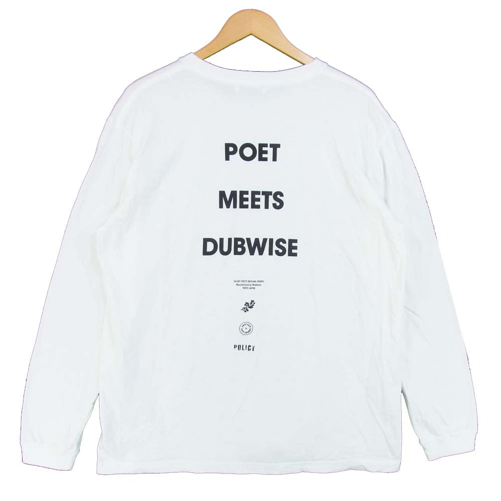 ポエットミーツダブワイズ バックプリント 長袖 ロングスリーブ Tシャツ ホワイト系 XL【美品】【中古】