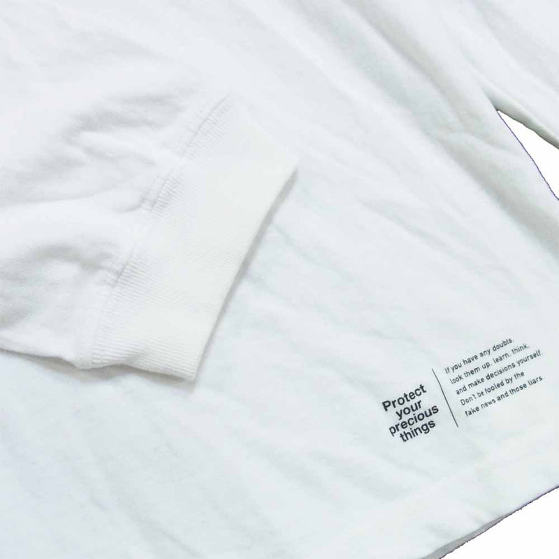 ポエットミーツダブワイズ バックプリント 長袖 ロングスリーブ Tシャツ ホワイト系 XL【美品】【中古】