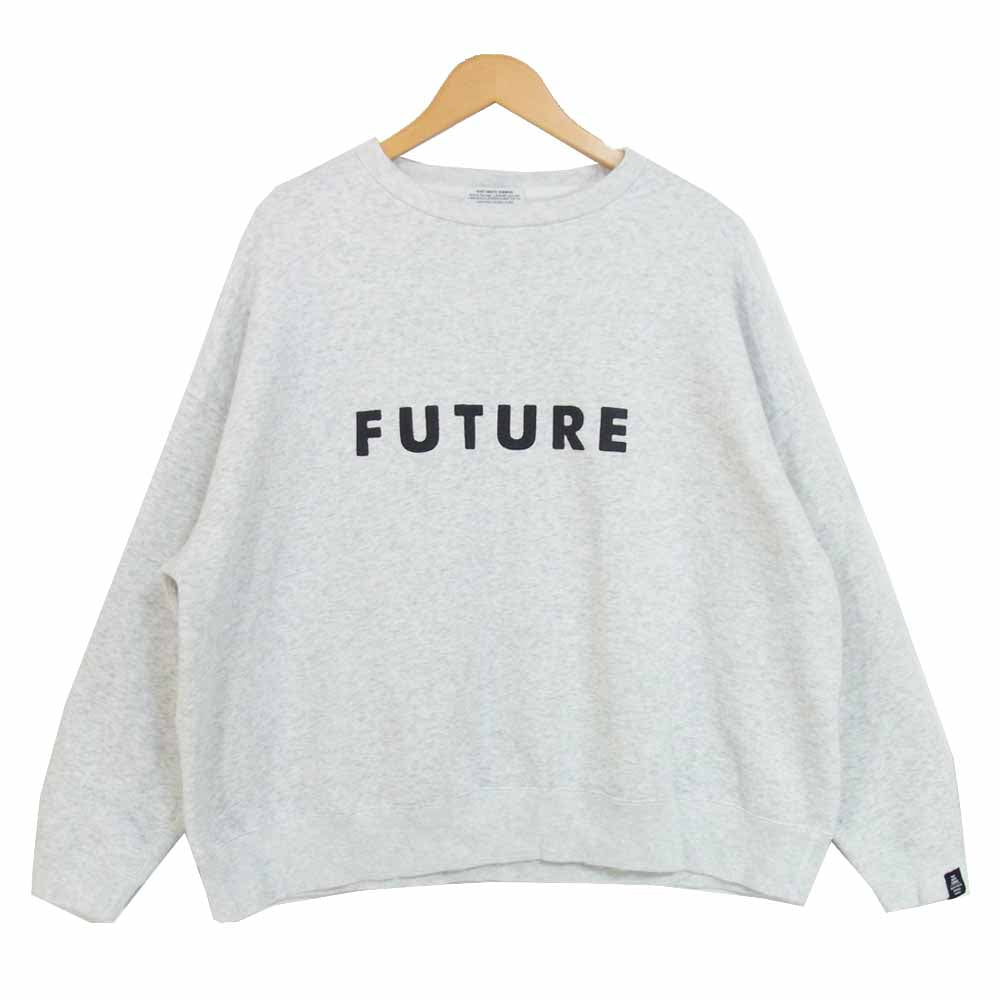 ポエットミーツダブワイズ FUTURE SWEAT PO プリント クルーネック 裏起毛 スウェット トレーナー グレー系 L【中古】