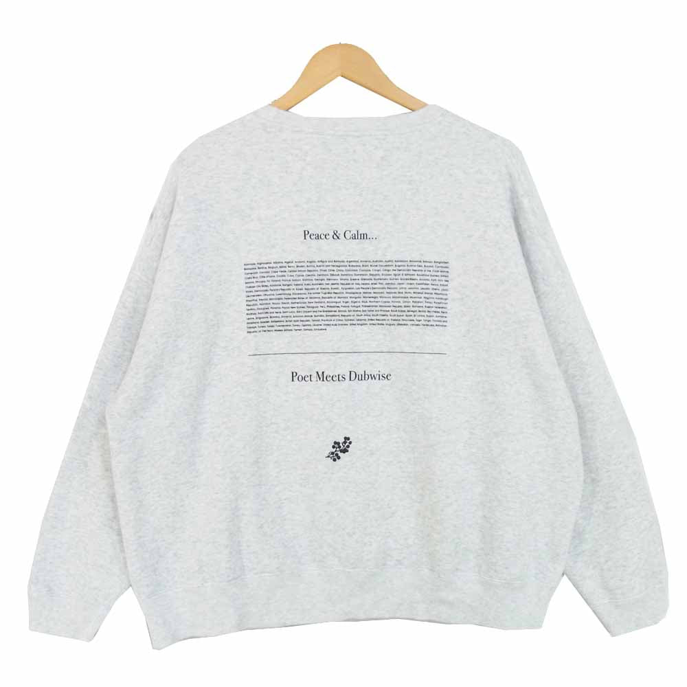 ポエットミーツダブワイズ FUTURE SWEAT PO プリント クルーネック 裏起毛 スウェット トレーナー グレー系 L【中古】
