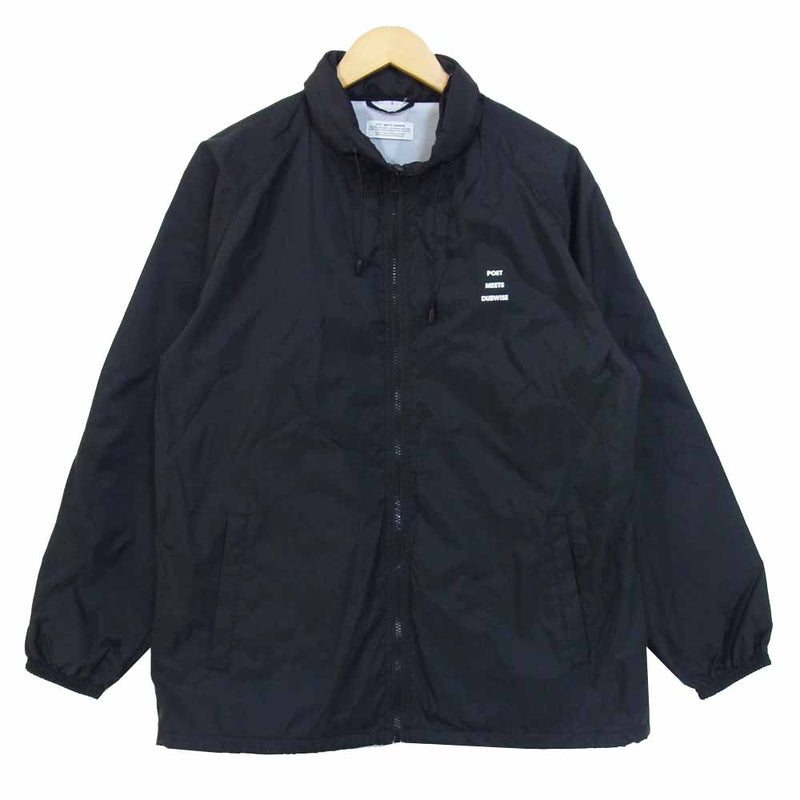 ポエットミーツダブワイズ LOGO NYLON JACKET 沈黙詩人 ロゴ ナイロン ジャケット ブラック系 L【美品】【中古】