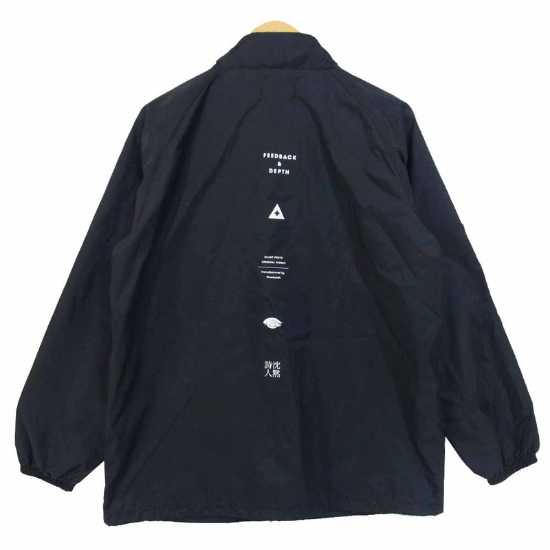 ポエットミーツダブワイズ LOGO NYLON JACKET 沈黙詩人 ロゴ ナイロン ジャケット ブラック系 L【美品】【中古】