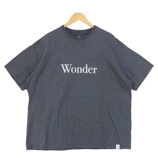 GRAPHPAPER グラフペーパー POET MEETS DUBWISE ポエットミーツダブワイズ ビッグシルエット 沈黙詩人 Wonder プリント Tシャツ チャコール系 F【美品】【中古】