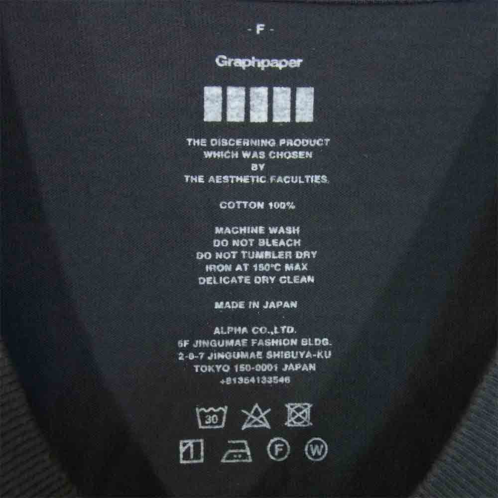 GRAPHPAPER グラフペーパー POET MEETS DUBWISE ポエットミーツダブワイズ ビッグシルエット 沈黙詩人 Wonder プリント Tシャツ チャコール系 F【美品】【中古】