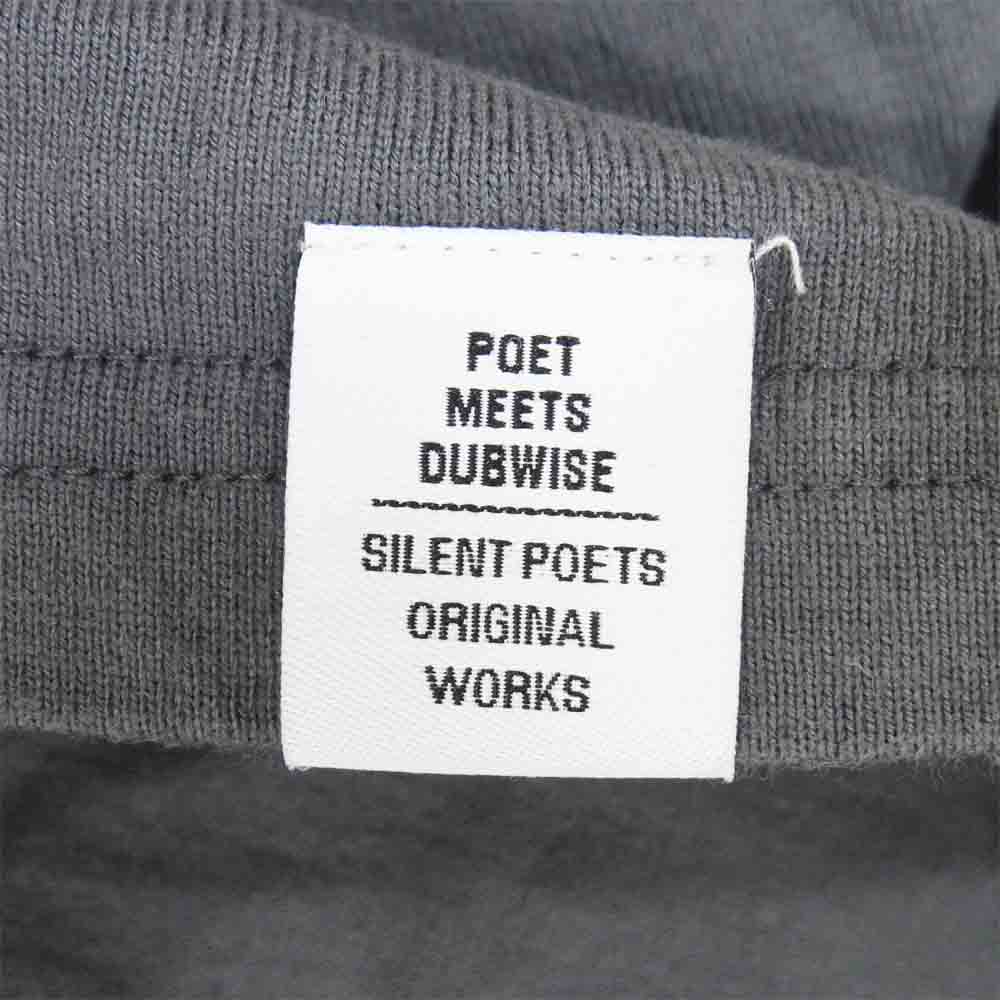 GRAPHPAPER グラフペーパー POET MEETS DUBWISE ポエットミーツダブワイズ ビッグシルエット 沈黙詩人 Wonder プリント Tシャツ チャコール系 F【美品】【中古】