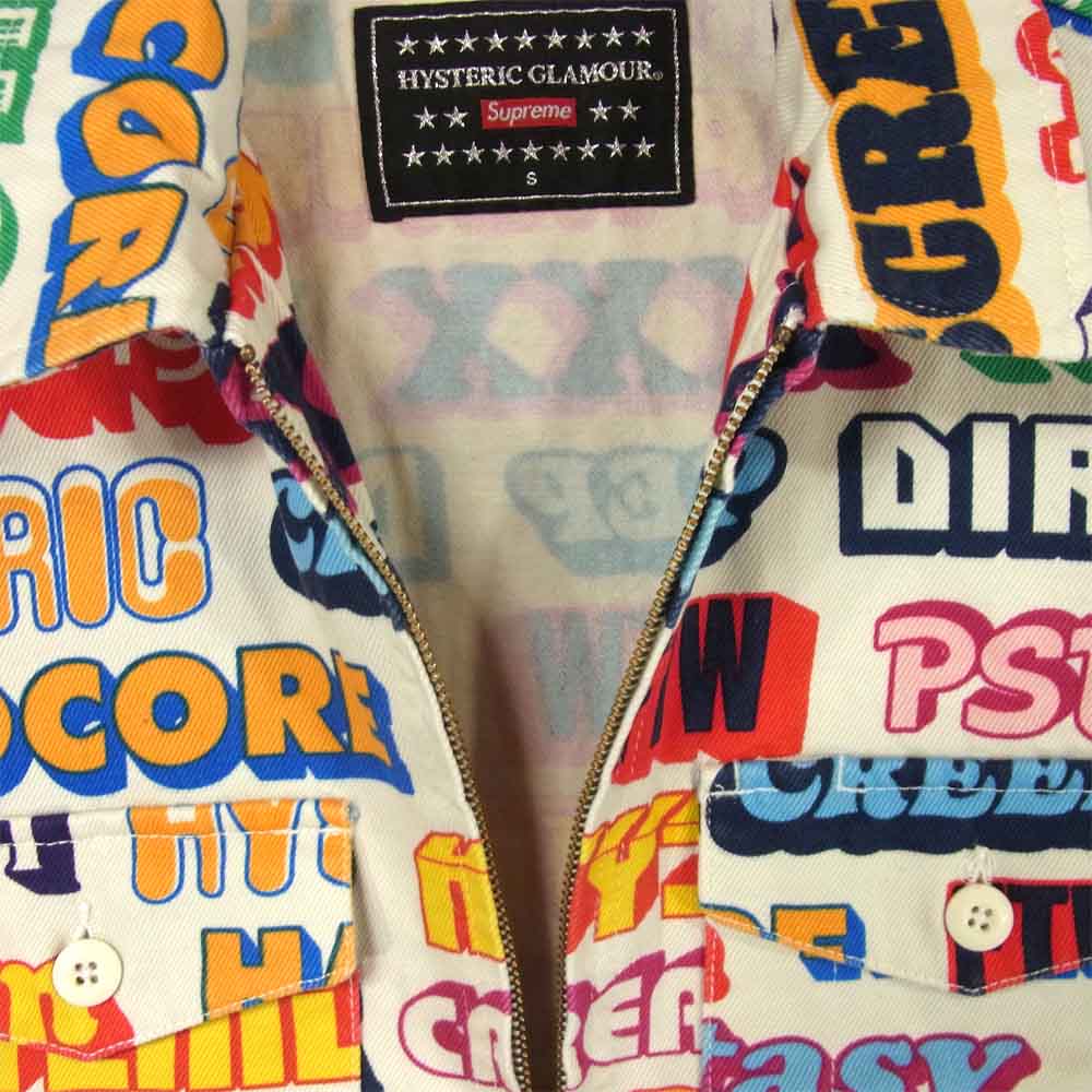 Supreme シュプリーム 17AW 02173ZI01 HYSTERIC GLAMOUR ヒステリックグラマー Text Work Jacket テキスト ワーク ジャケット ホワイト系 S【新古品】【未使用】【中古】
