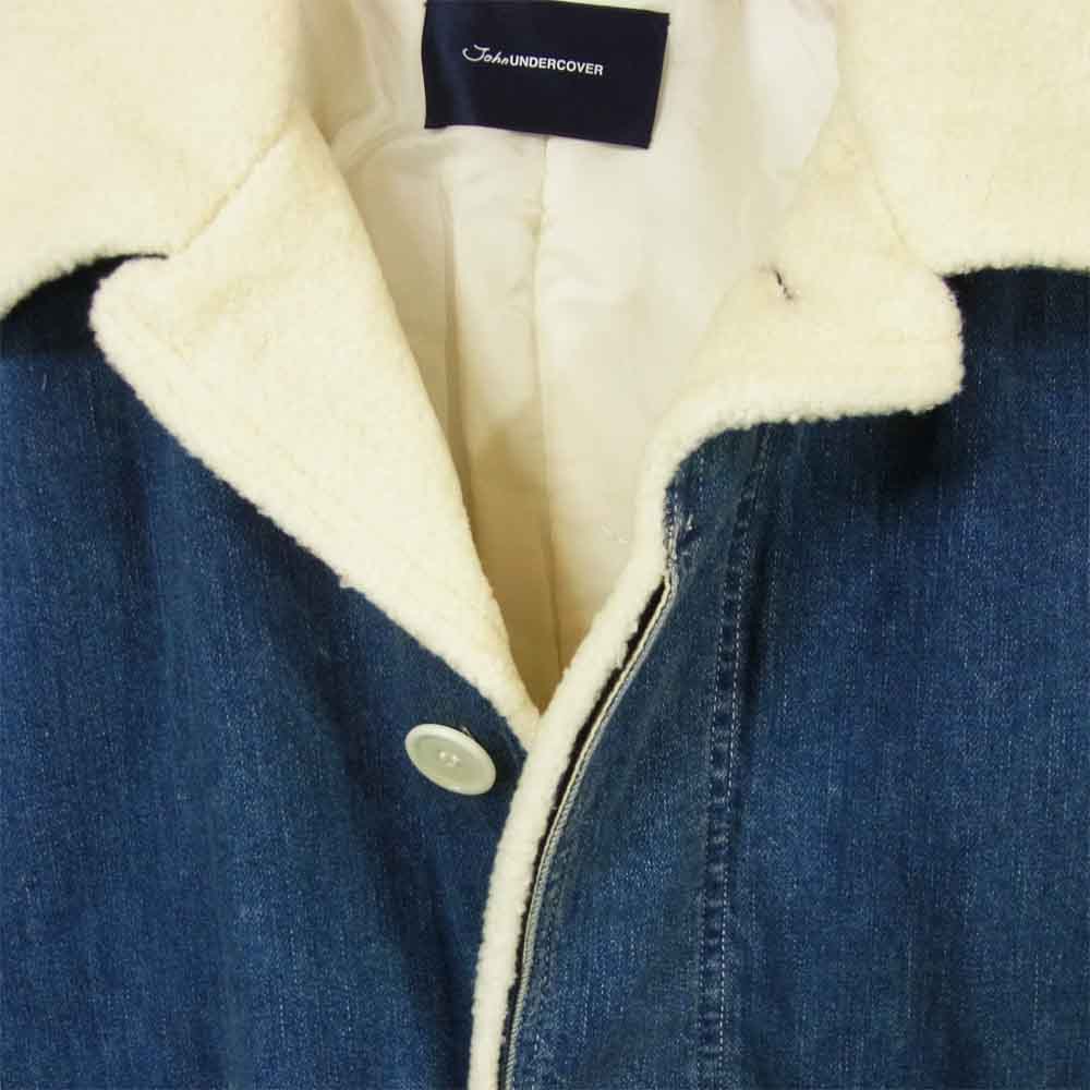 john UNDERCOVER JUV4301-1 デニム ボア ステンカラー コート インディゴブルー系 2【新古品】【未使用】【中古】