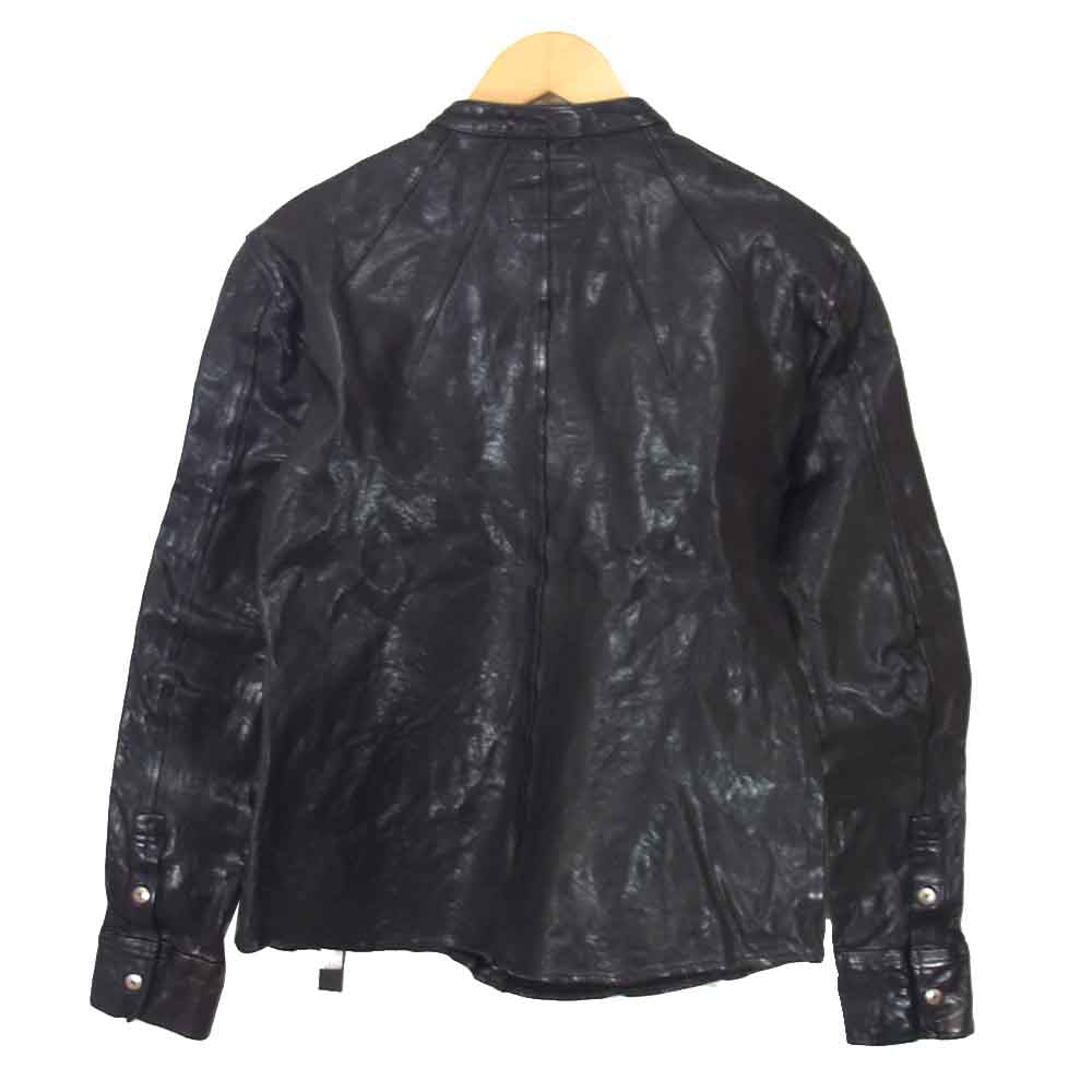 イサムカタヤマ バックラッシュ 1709-01 スペインポニー スタンドカラー レザー シャツ ジャケット ブラック系 M【中古】