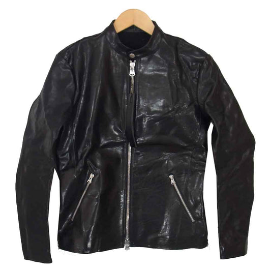 イサムカタヤマ バックラッシュ 17AW 1704-01 イタリアンショルダー ヴィンテージレザー シングル ライダース ジャケット ブラック系 M【中古】