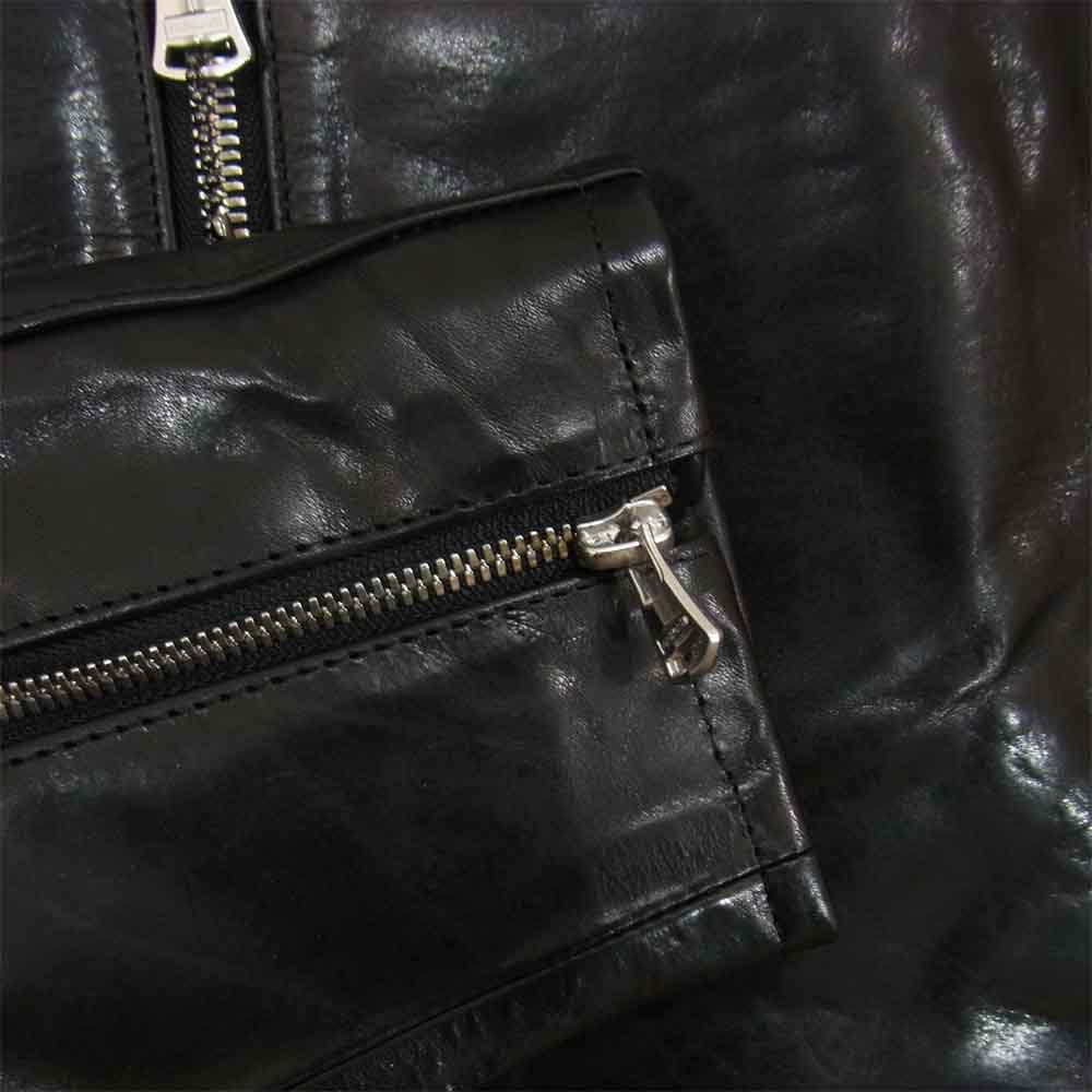 イサムカタヤマ バックラッシュ 17AW 1704-01 イタリアンショルダー ヴィンテージレザー シングル ライダース ジャケット ブラック系 M【中古】
