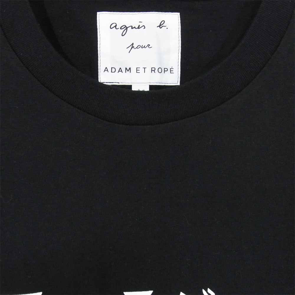 アニエスベー EUM-30650-A ADAM ET ROPE アダムエロぺ ロゴ プリント Tシャツ ブラック系 M【新古品】【未使用】【中古】