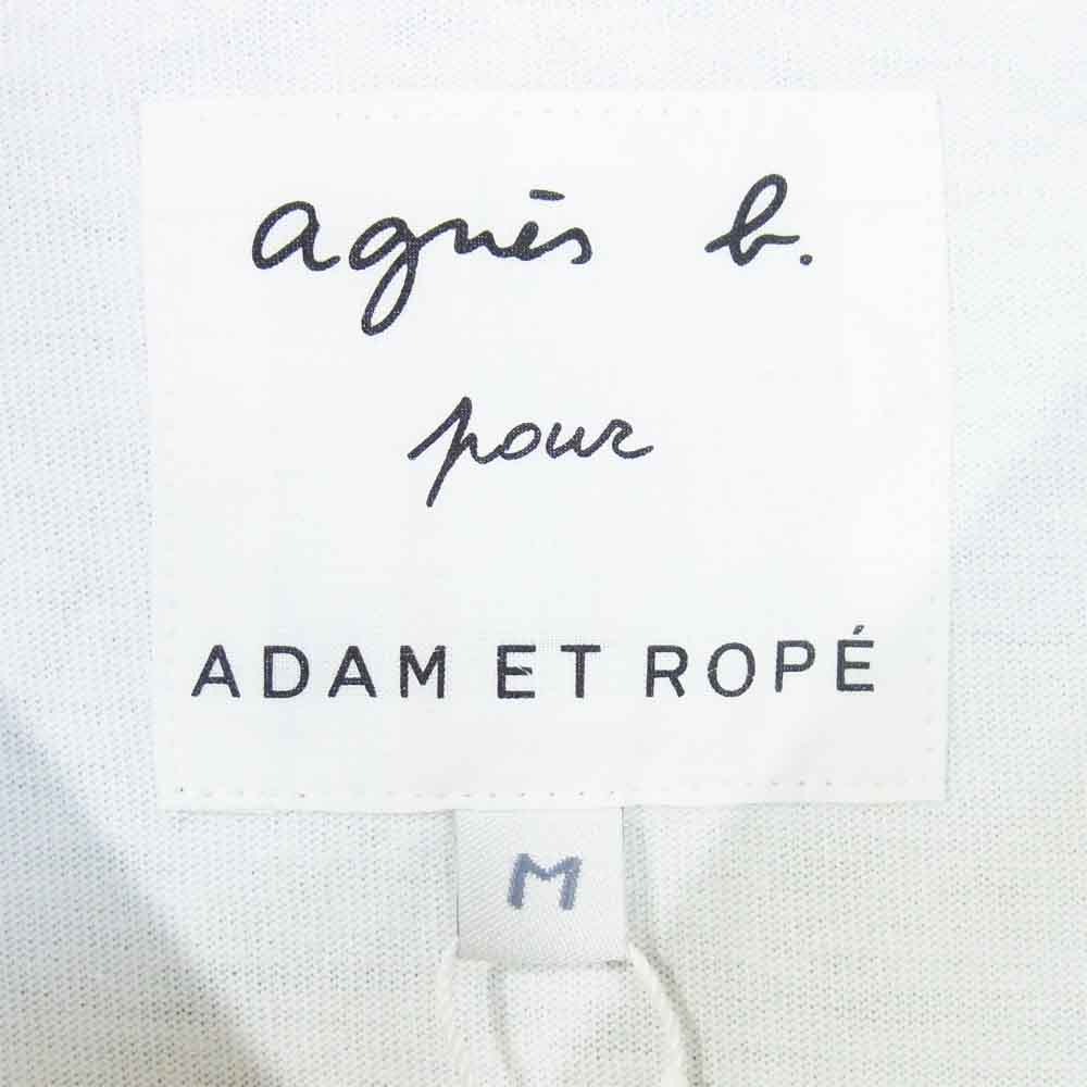 アニエスベー EUM-30650-A ADAM ET ROPE アダムエロぺ ロゴ プリント Tシャツ ホワイト系 M【新古品】【未使用】【中古】
