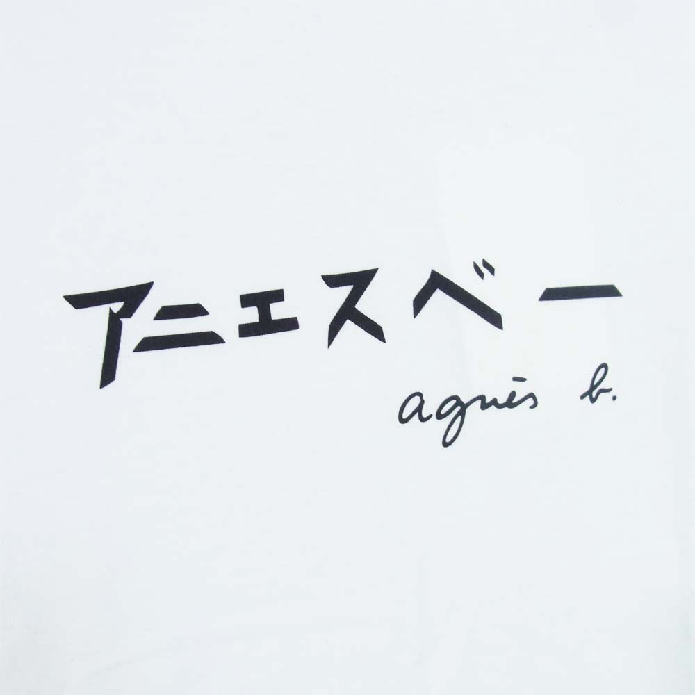 アニエスベー EUM-30650-A ADAM ET ROPE アダムエロぺ ロゴ プリント Tシャツ ホワイト系 M【新古品】【未使用】【中古】