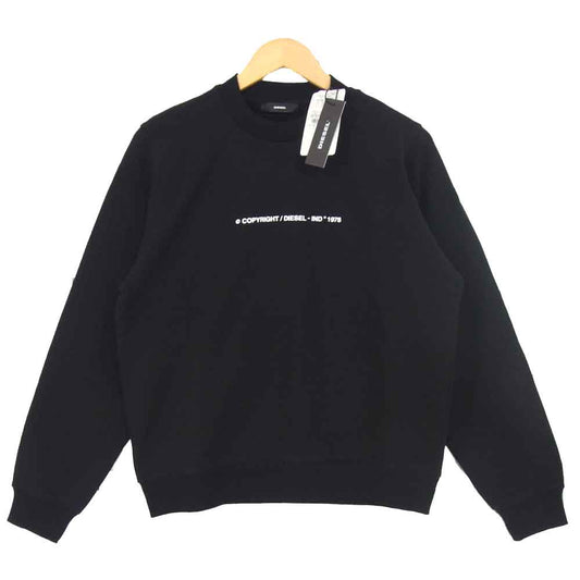 DIESEL ディーゼル 00S77G F-ANG-COPY 0IAJH COPYRIGHT コピーライト ラバープリント スウェット トレーナー ブラック系 S【新古品】【未使用】【中古】