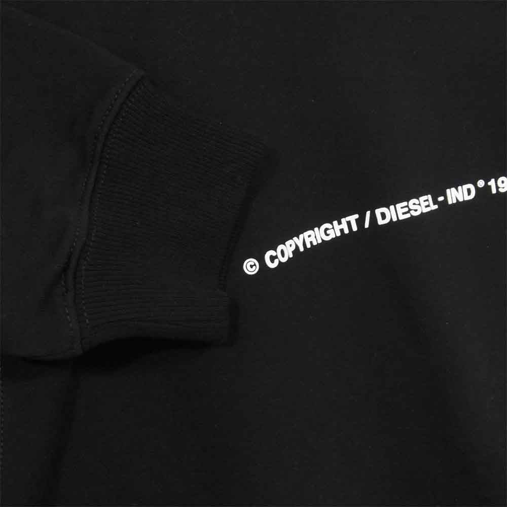 DIESEL ディーゼル 00S77G F-ANG-COPY 0IAJH COPYRIGHT コピーライト ラバープリント スウェット トレーナー ブラック系 S【新古品】【未使用】【中古】
