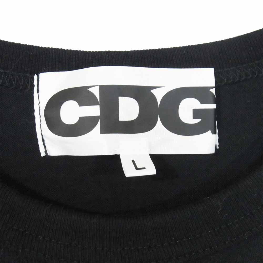 COMME des GARCONS コムデギャルソン SZ-T005 CDG シーディージー ロゴ プリント Tシャツ ブラック系 L【新古品】【未使用】【中古】