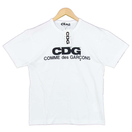 COMME des GARCONS コムデギャルソン SZ-T005-051-2-4  CDG シーディージー ロゴ プリント Tシャツ ホワイト系 L【新古品】【未使用】【中古】