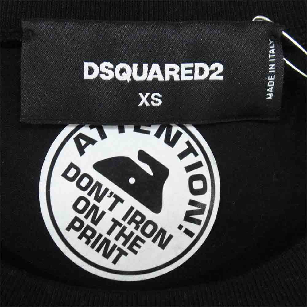 DSQUARED2 ディースクエアード 20SS S74GD0664 ロゴプリント オーバーサイズ クルーネック Tシャツ ブラック系 XS【新古品】【未使用】【中古】