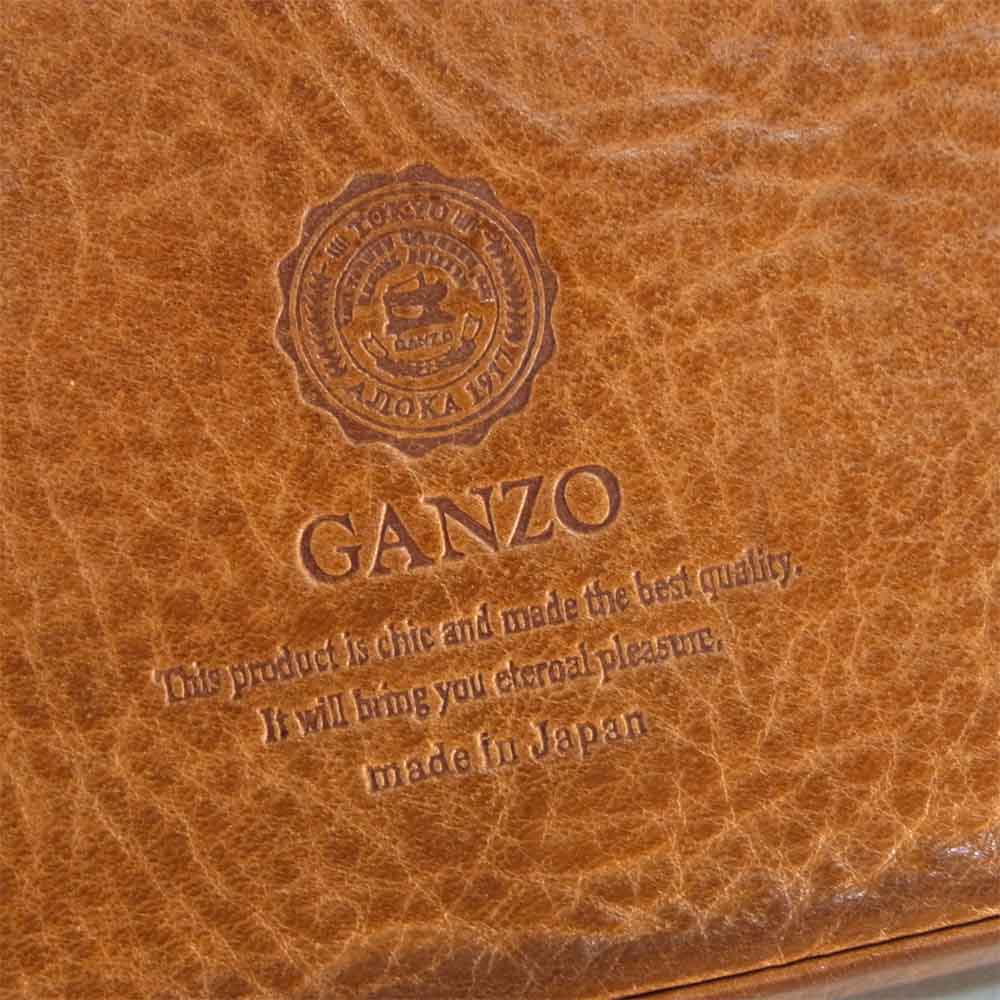 GANZO ガンゾ ラウンドジップ レザー ウォレット ライトブラウン系【中古】