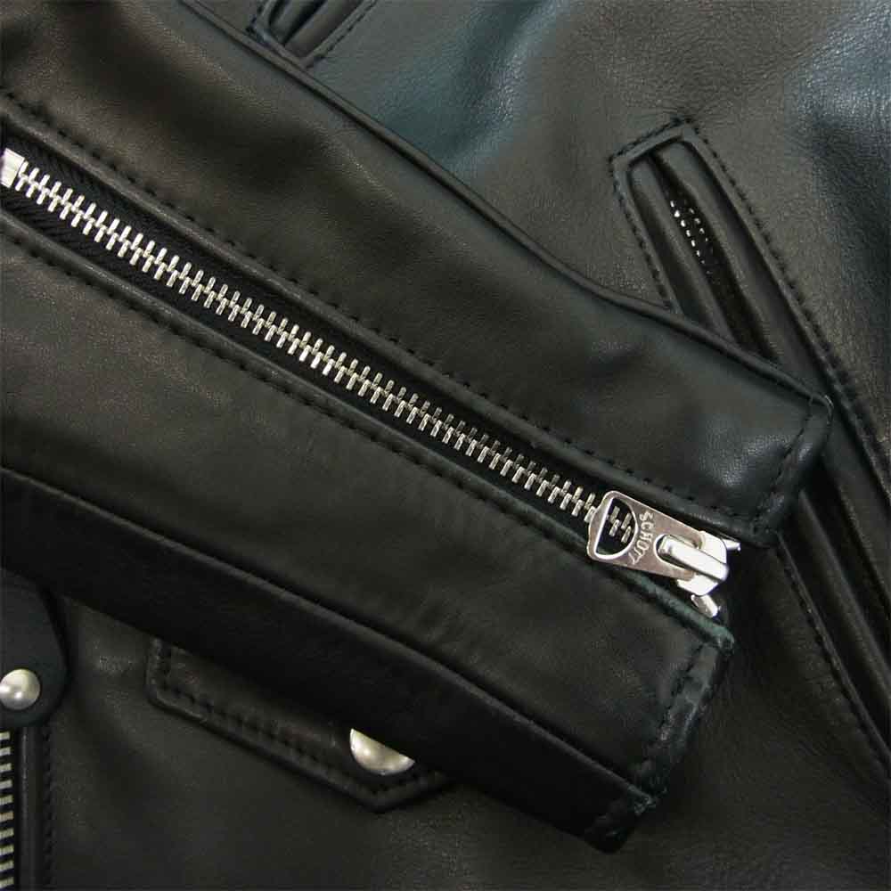 schott ショット 7441 ワンスター セミダブル レザー ライダース ジャケット ブラック系 36【中古】