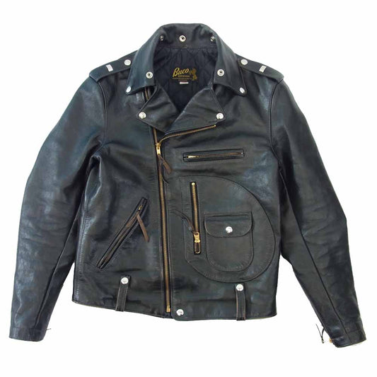 The REAL McCOY'S ザリアルマッコイズ BJ18102 BUCO J-24L ダブル ライダース レザー ジャケッ ホースハイド Dポケット ブラック系 ブラウン系【中古】