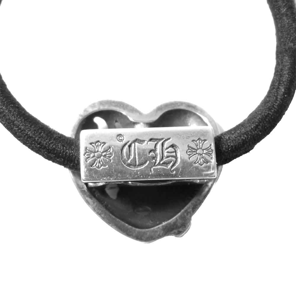 CHROME HEARTS クロムハーツ（原本無） ハート コンチョ  ヘアゴム シルバー系 ブラック系【中古】