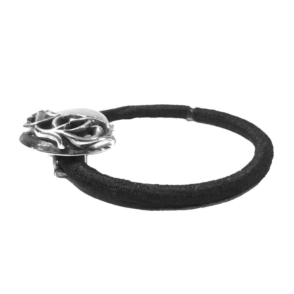 CHROME HEARTS クロムハーツ（原本無） ハート コンチョ  ヘアゴム シルバー系 ブラック系【中古】
