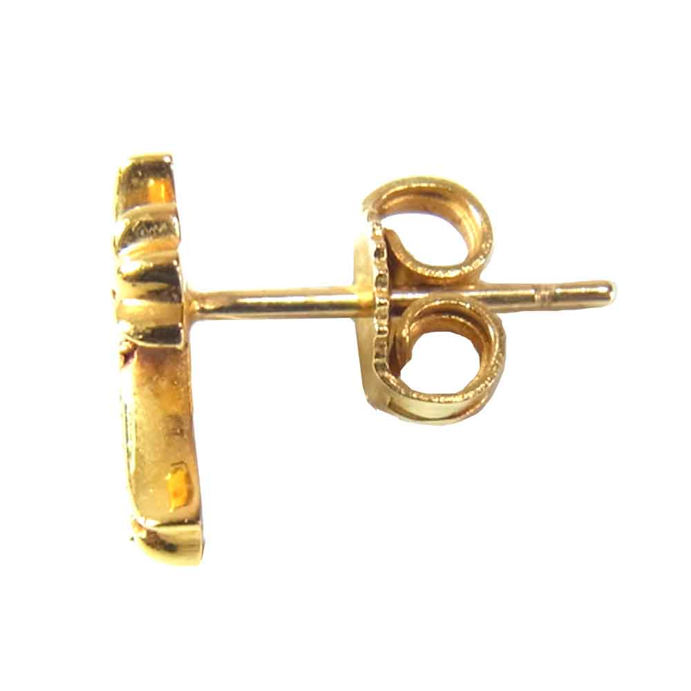 CHROME HEARTS クロムハーツ（原本無） 22K CH CRS FAT クロス ファット スタッド ダイヤ  ピアス ゴールド系【中古】