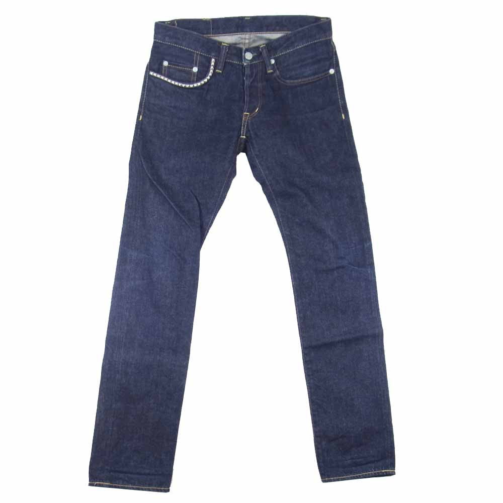 HYSTERIC GLAMOUR ヒステリックグラマー 0222AP07 スリム ストレート スタッズ デニム パンツ インディゴブルー系 28【美品】【中古】