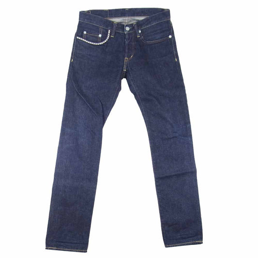 HYSTERIC GLAMOUR ヒステリックグラマー 0222AP07 スリム ストレート スタッズ デニム パンツ インディゴブルー系 28【美品】【中古】