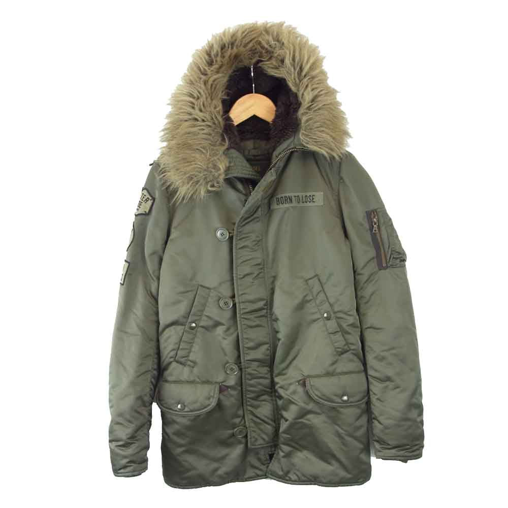 HYSTERIC GLAMOUR ヒステリックグラマー 4AC-0241 BORN TO LOSE N-3B プリマロフト ミリタリー フライト ジャケット コート カーキ系 S【中古】