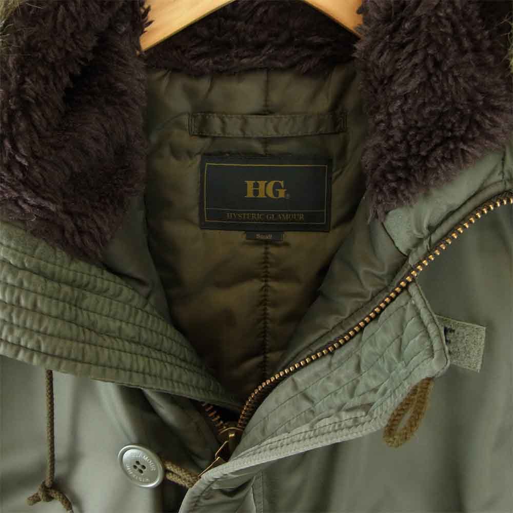 HYSTERIC GLAMOUR ヒステリックグラマー 4AC-0241 BORN TO LOSE N-3B プリマロフト ミリタリー フライト ジャケット コート カーキ系 S【中古】