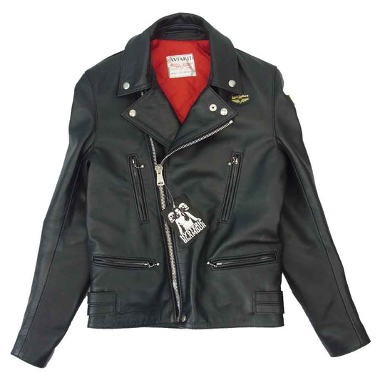 ルイスレザー 0231LB01296 LIGHTNING ライトニング キルティング ダブルライダース ジャケット ブラック系 レッド系 S【美品】【中古】