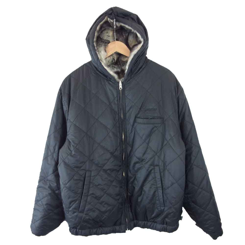 Supreme シュプリーム 20AW 未使用品 Faux Fur Reversible Hooded Jacket フェイクファー フーデッド リバーシブル ジャケット ダークブラウン系 オフホワイト系 L【極上美品】【中古】
