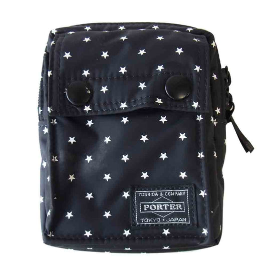 PORTER ポーター BLACK BEAUTY ブラックビューティ スター総柄 ナイロン マルチケース ブラック系【中古】