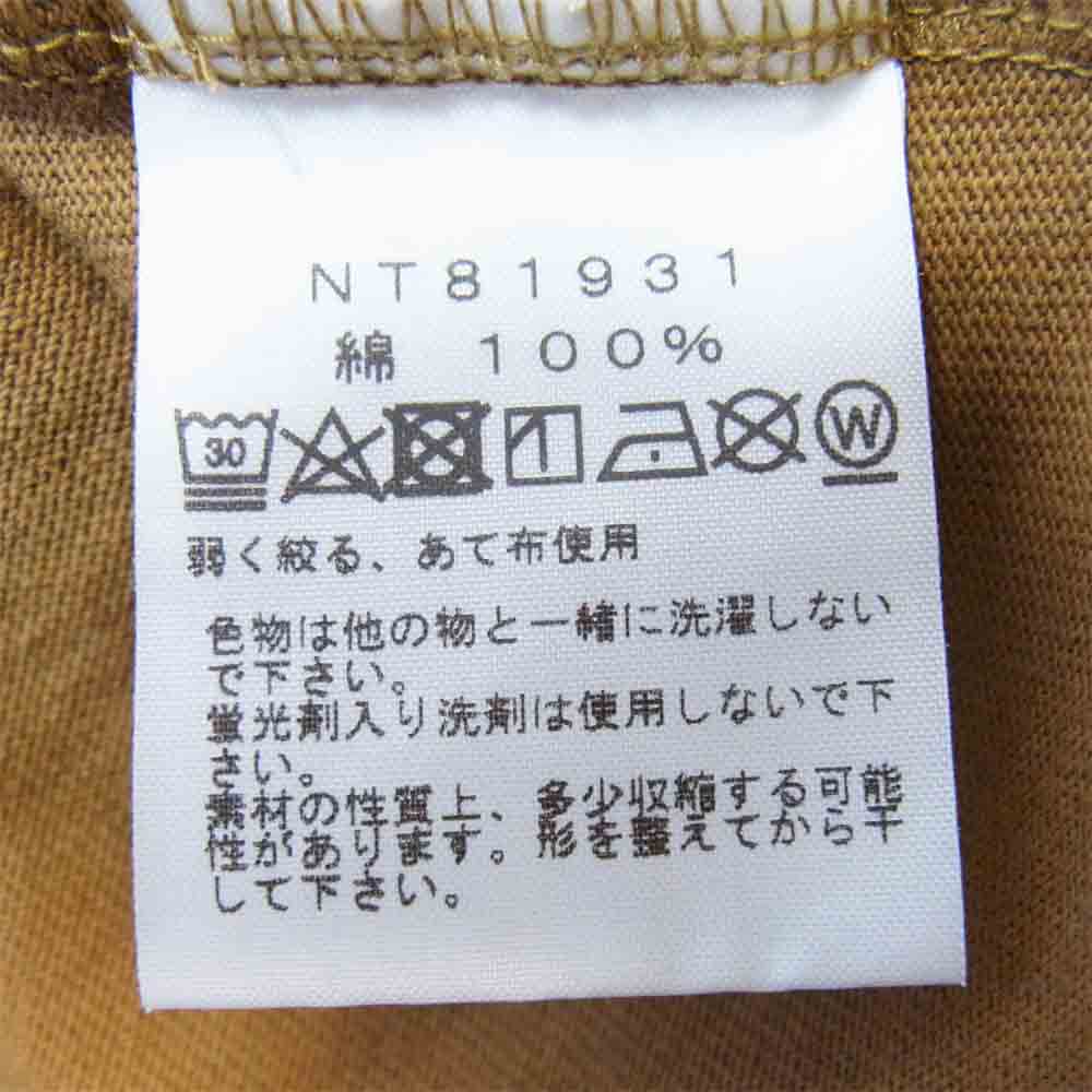 THE NORTH FACE ノースフェイス NT81931 国内正規品 LS SQUARE LOGO TEE ロングスリーブ スクエア ロゴ Tシャツ ライトブラウン系 M【新古品】【未使用】【中古】