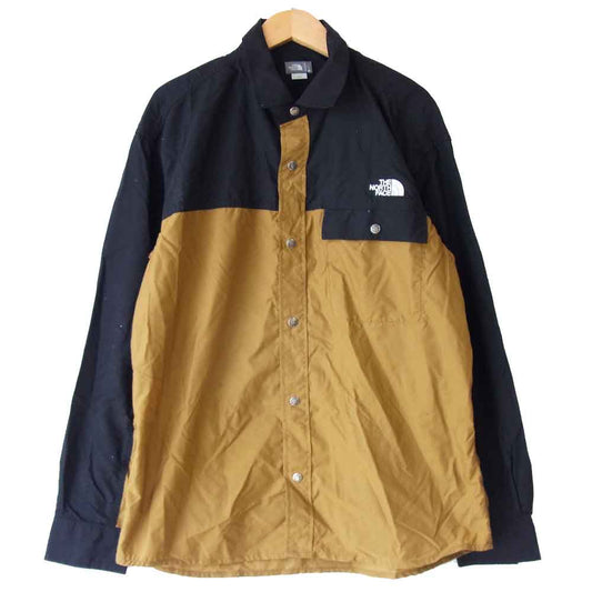 THE NORTH FACE ノースフェイス NR11961 国内正規品 LS Nuptse Shirt ヌプシ シャツ BK ブリティッシュカーキ ブラウン系 M【新古品】【未使用】【中古】