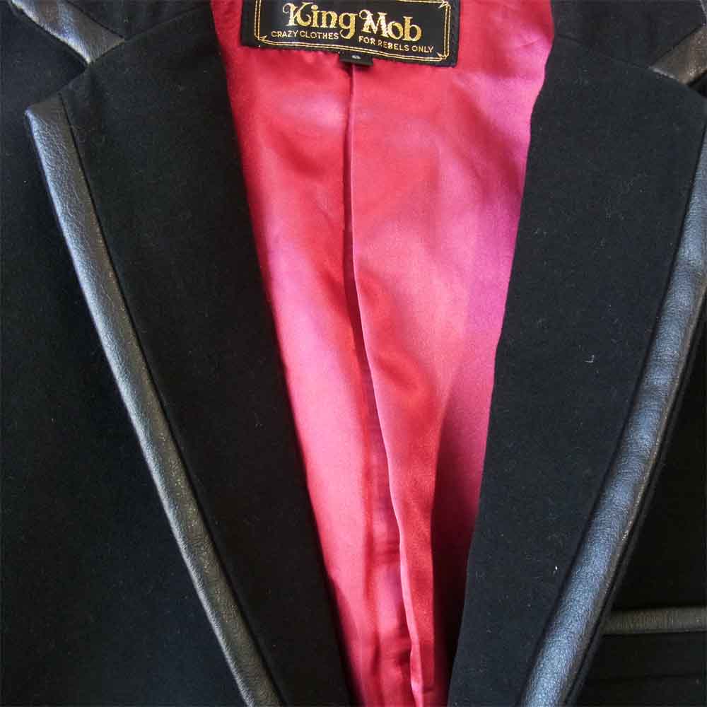 キングモブ Suede Piping Jacket テーラード ジャケット ブラック系 S【中古】