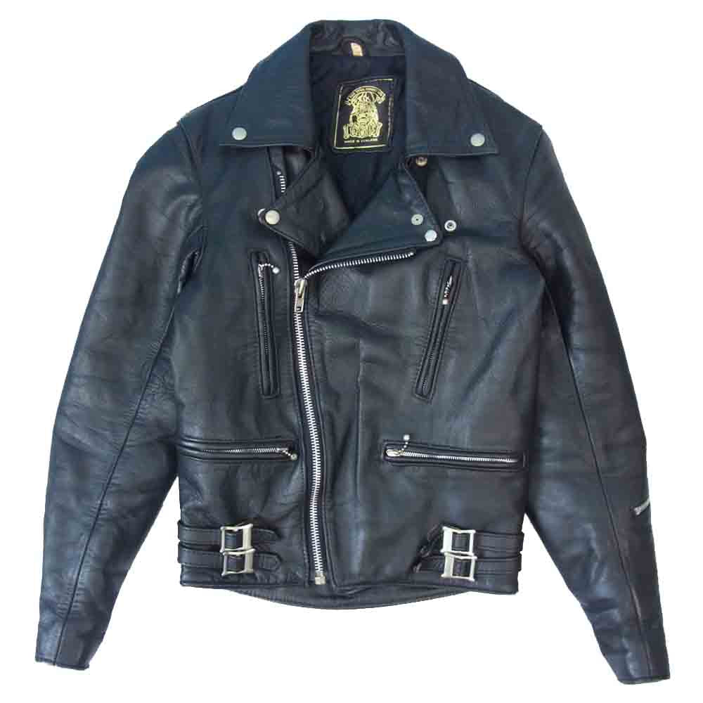 トリプルシックス 英国製 裏地キルティング サイドベルト レザー ダブルライダース ブラック系 32【中古】