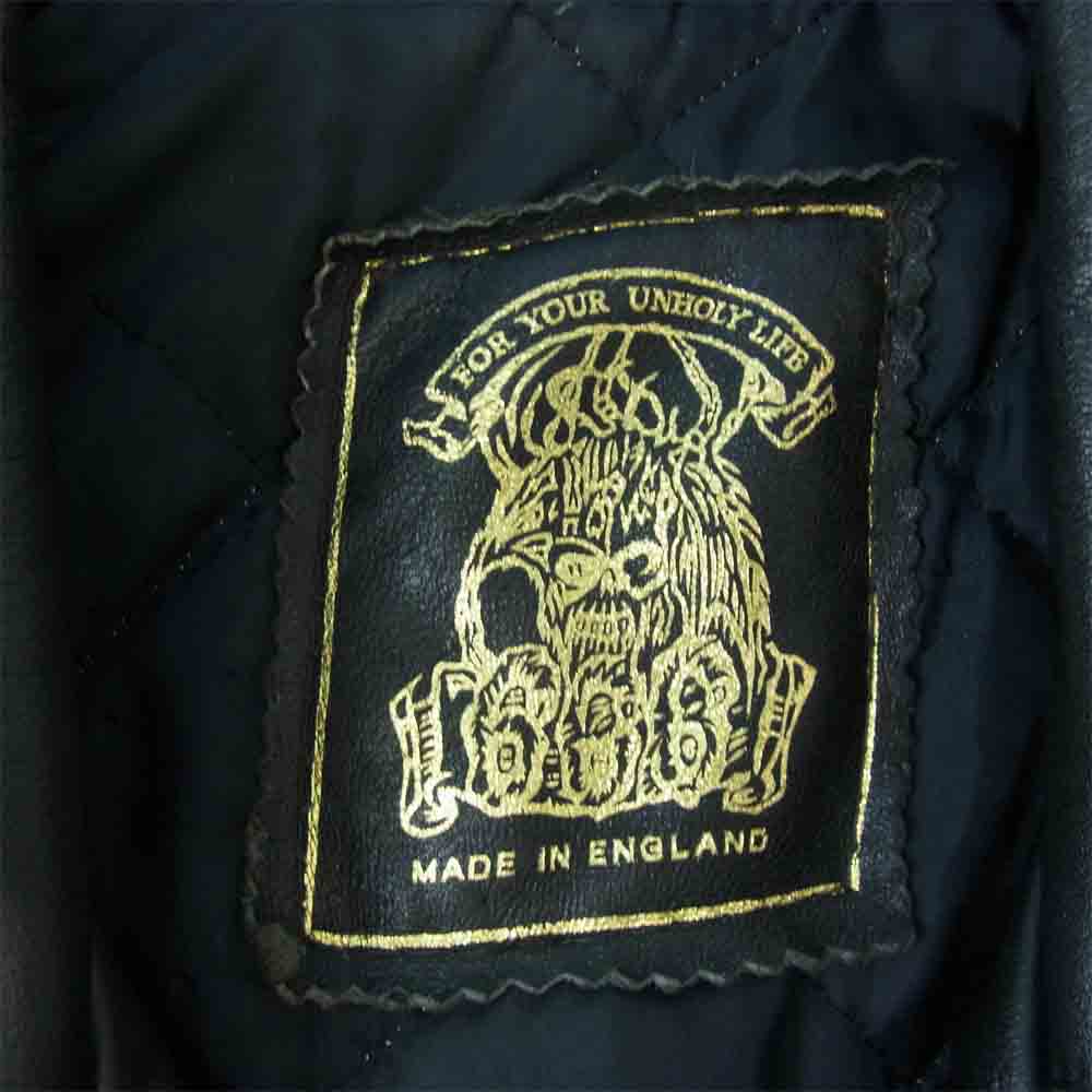 トリプルシックス 英国製 裏地キルティング サイドベルト レザー ダブルライダース ブラック系 32【中古】