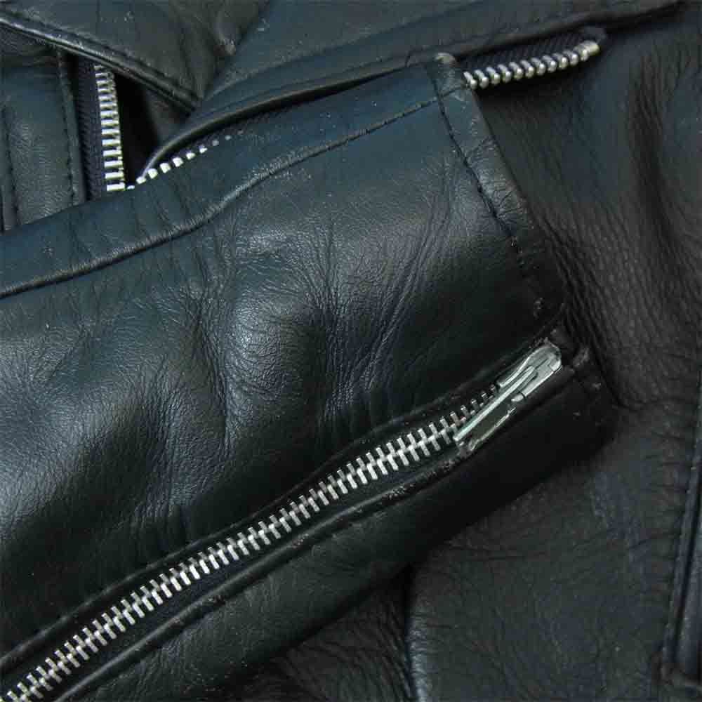 トリプルシックス 英国製 裏地キルティング サイドベルト レザー ダブルライダース ブラック系 32【中古】